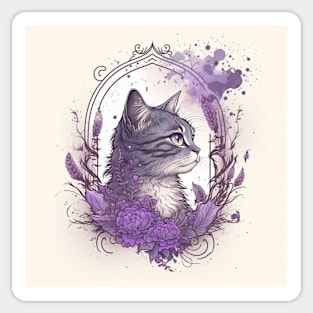 Gothic Cat Art Sticker